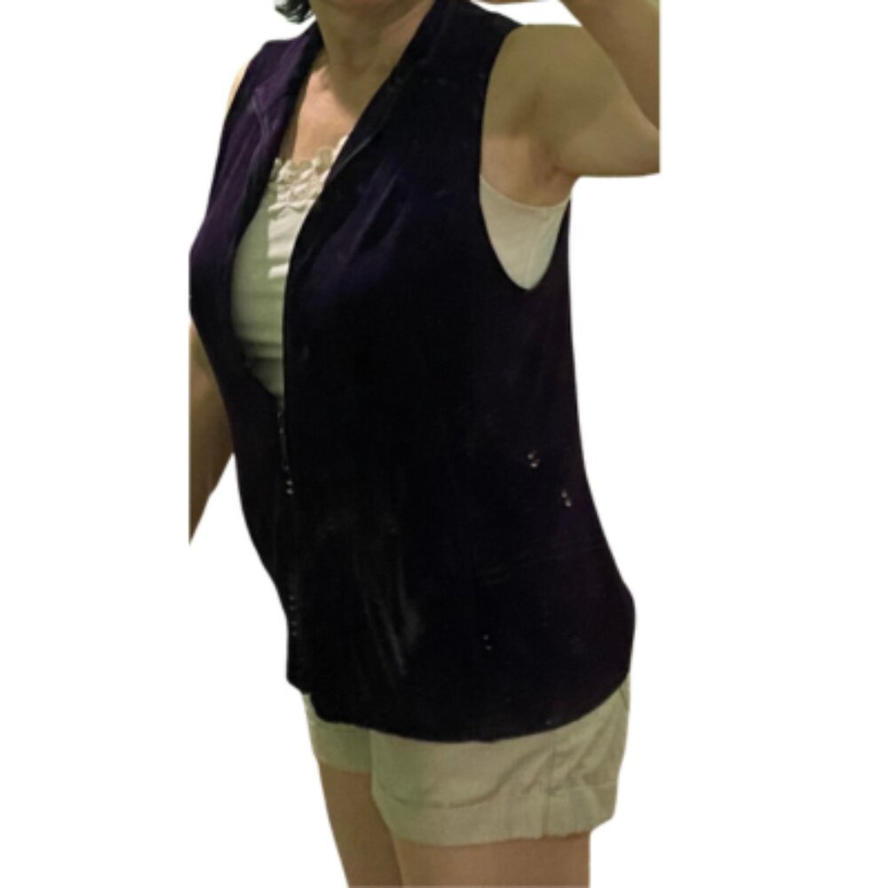 Chico's Eggplant Purple Zip Vest S/M - Picture 8 of 9